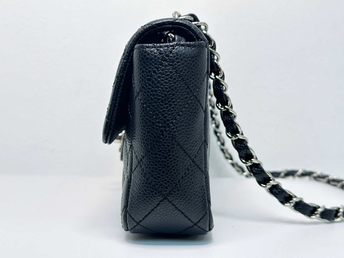 Chanel Caviar East West Flap Bag Black SHW 1131 holo card