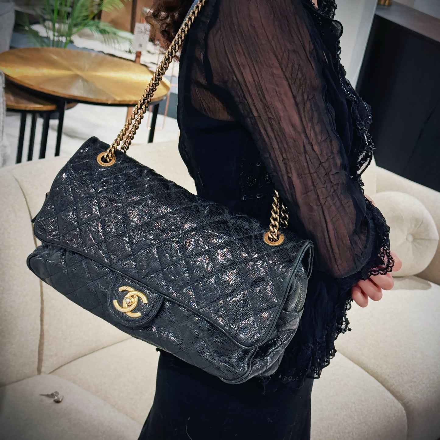 Chanel Caviar Leather Medium Shiva Flap Bag TWS