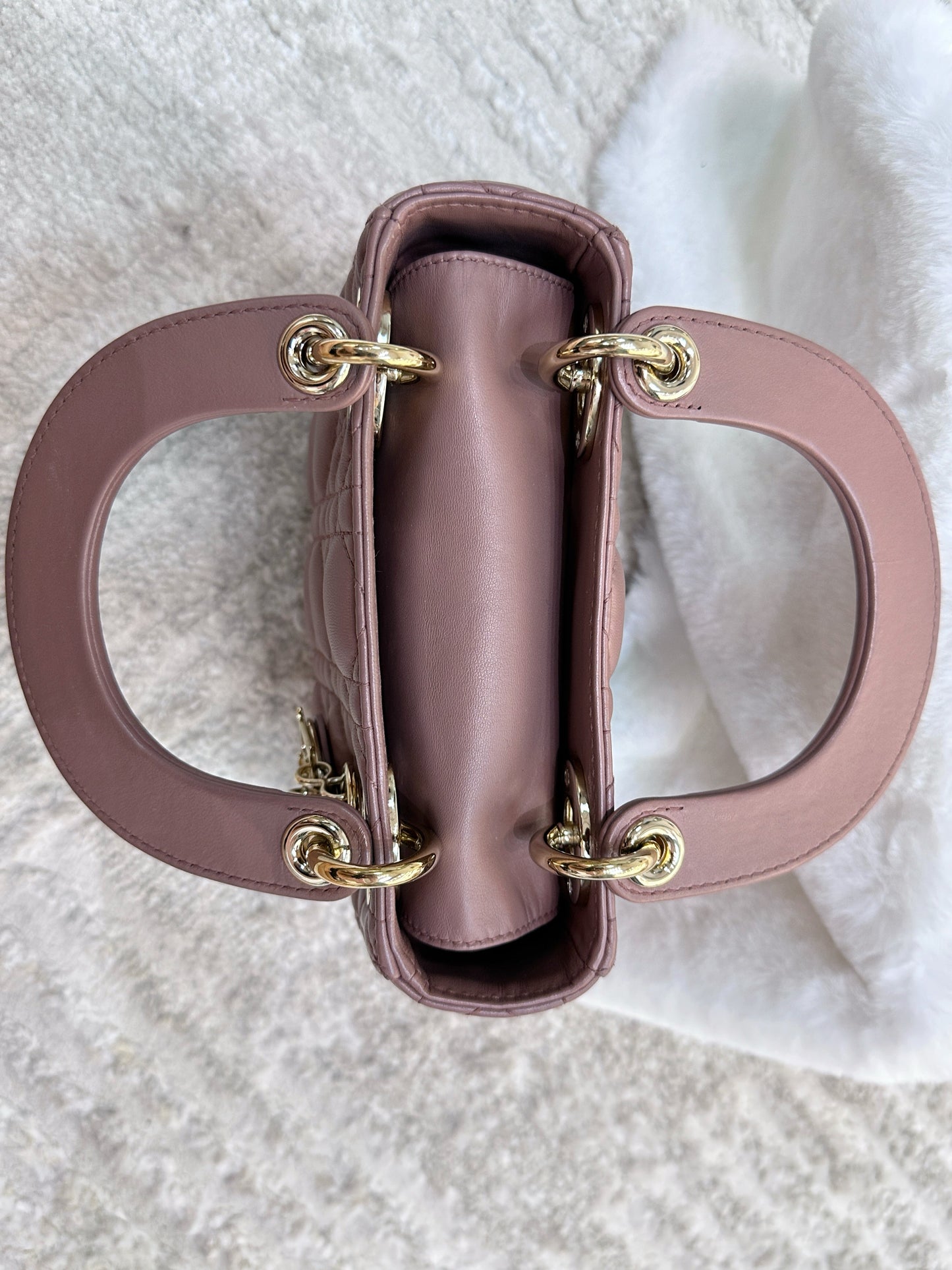 Mini Lady Dior Bag Blush Cannage Lambskin