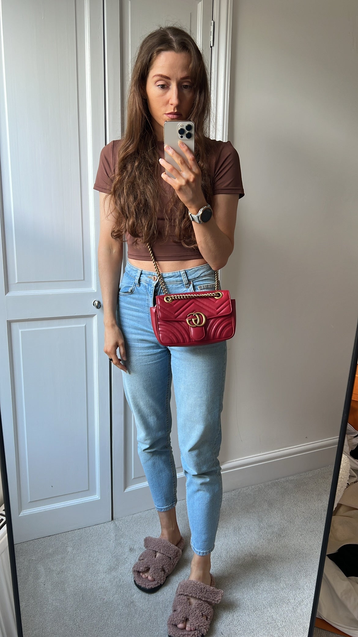 Gucci GG Hibiscus Red Marmont Mini Shoulder Bag (RRP £1,890)