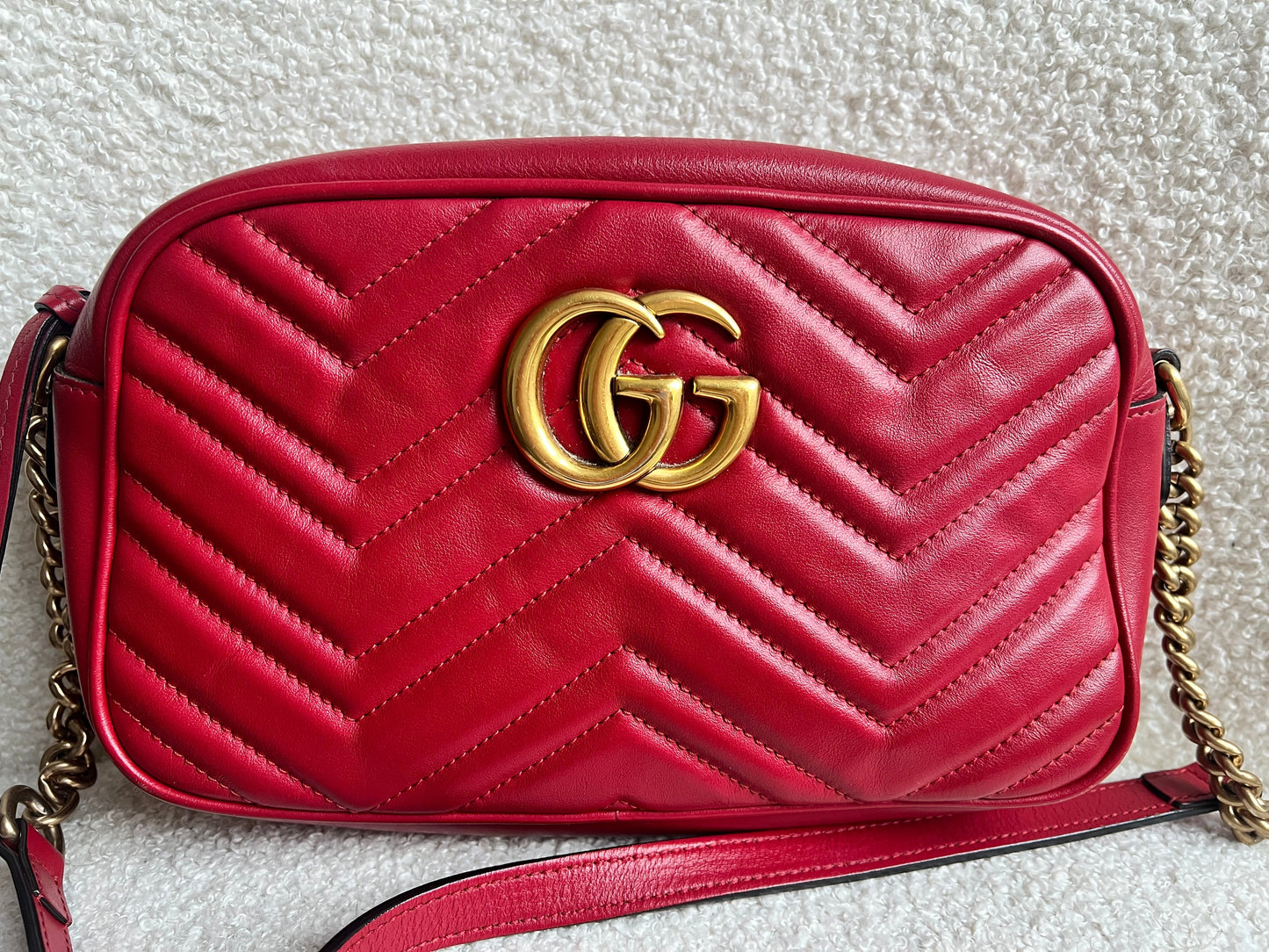 Gucci GG Red Marmont Small Shoulder Bag (RRP £1,440)