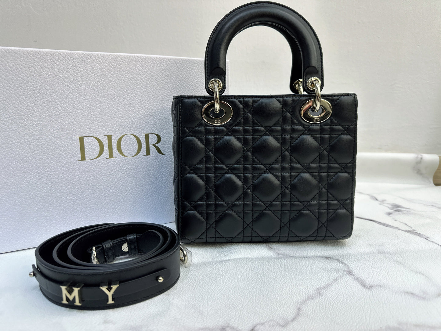 Small Lady Dior My ABCDior Bag Black Cannage Lambskin