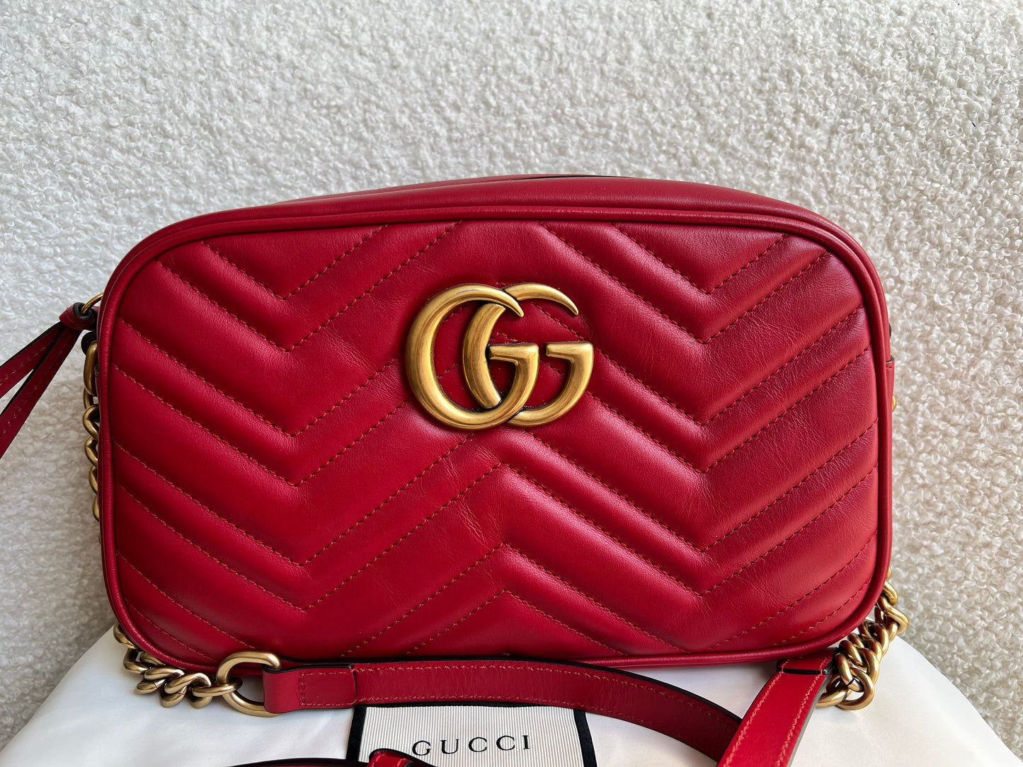 Gucci GG Red Marmont Small Shoulder Bag (RRP £1,440)