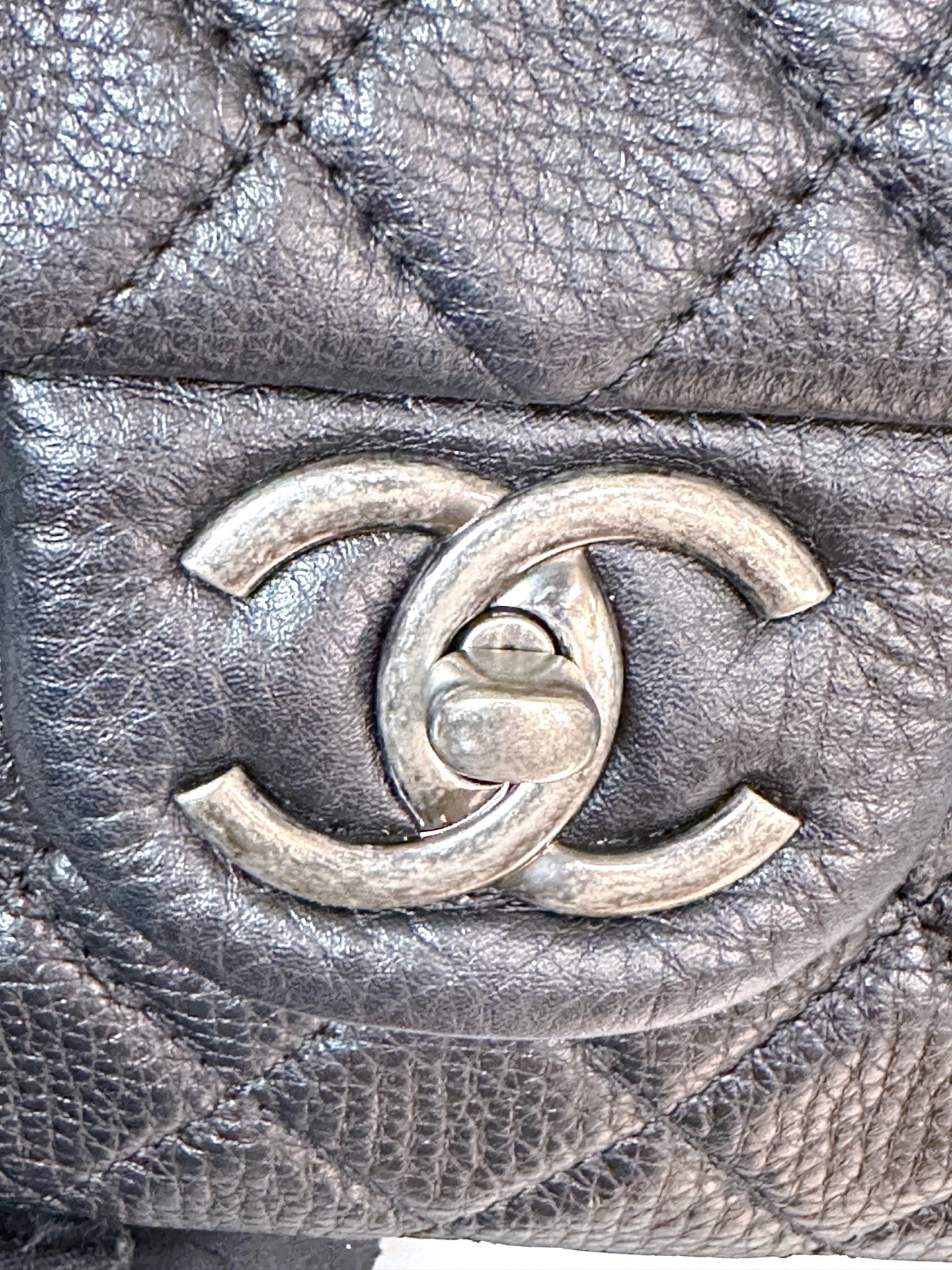 Chanel Calfskin Quilted XXL Travel Flap Bag Black 3038 holo card