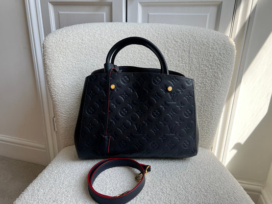 Louis Vuitton Montaigne MM in Navy Monogram Empreinte (RRP £2120)