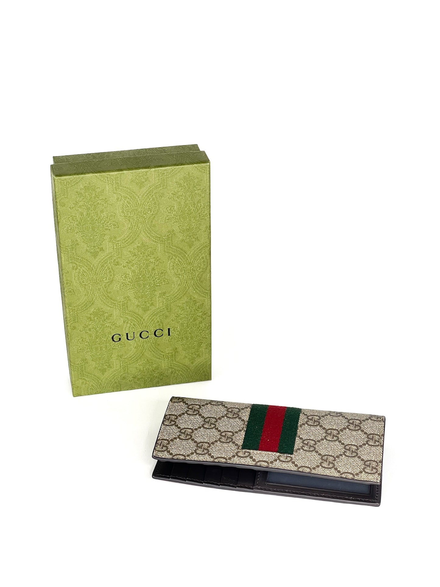 Gucci CI GG Supreme Monogram Selleria Calfskin Continental Wallet