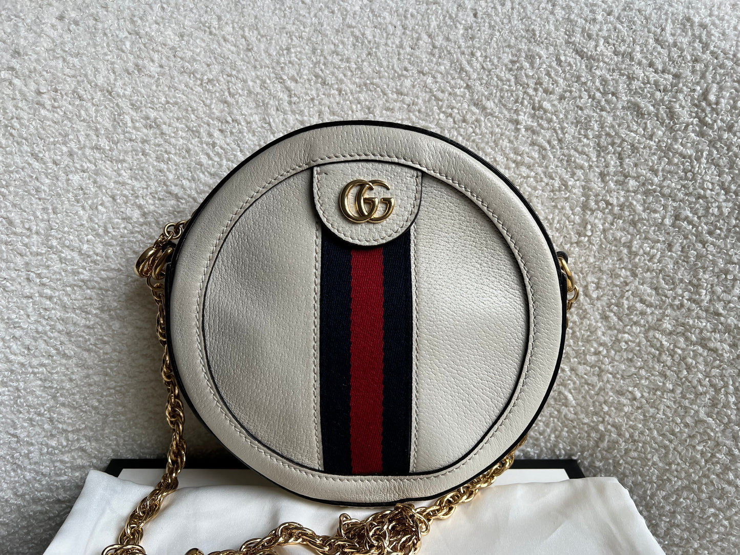 Gucci GG Round White Ophidia Small Shoulder Bag