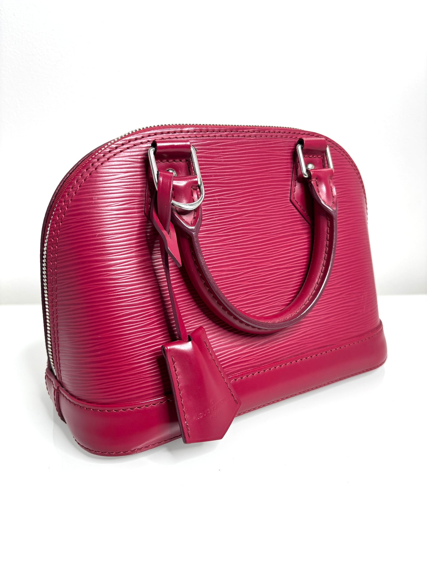 Louis Vuitton Alma BB Fushia Epi Leather Handbag - Preloved