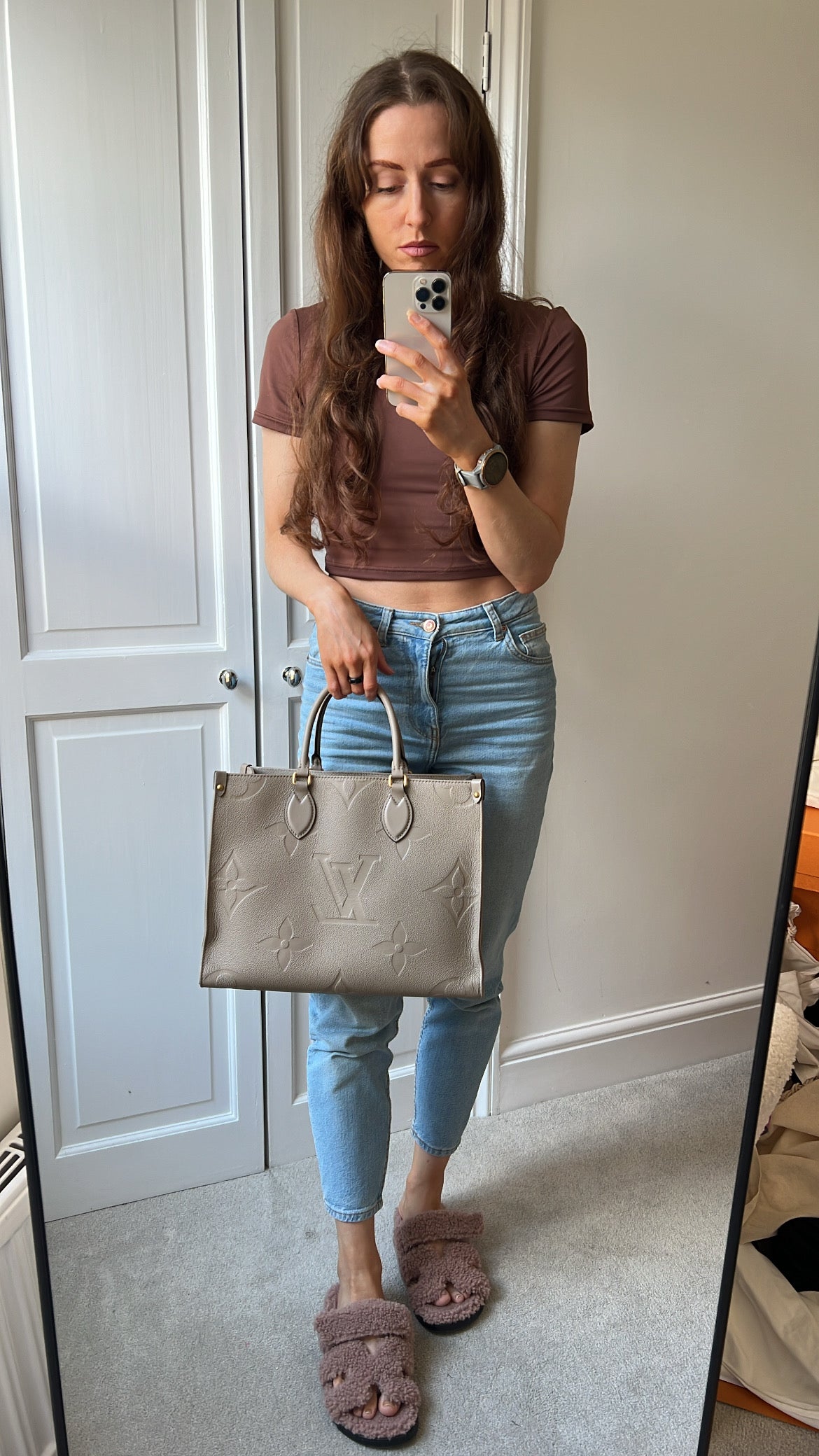 Louis Vuitton On the Go MM Dune Empreinte (RRP £2,450)