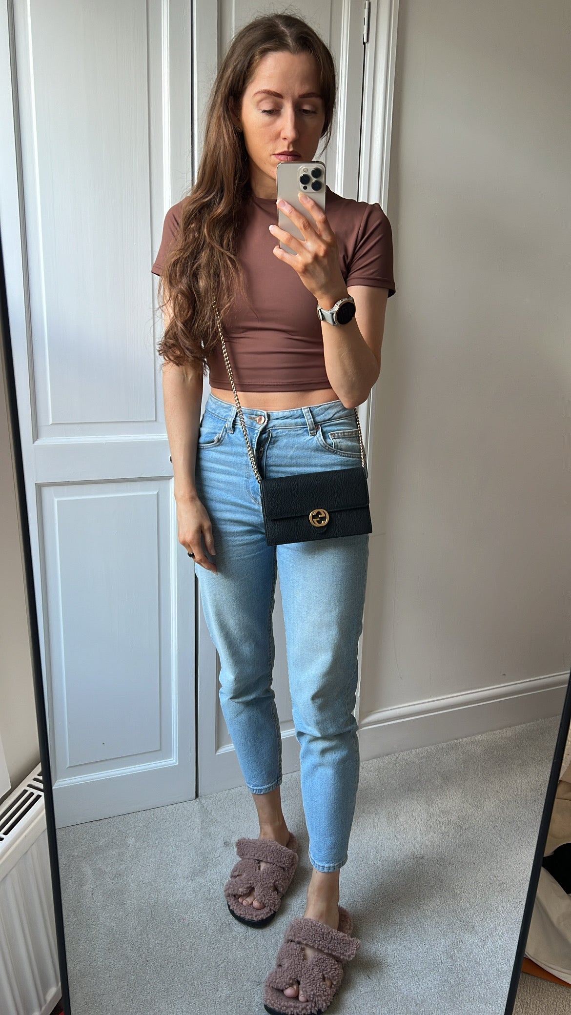 Gucci Black Interlocking GG Chain Wallet