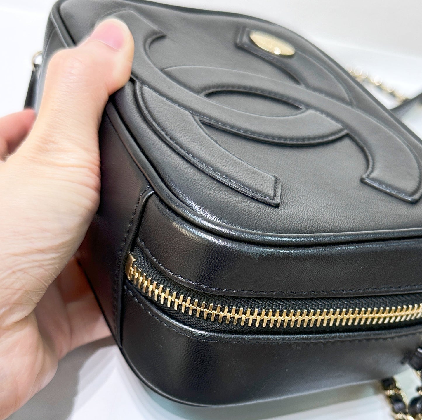 Chanel Black Lambskin CC Mania Camera Bag