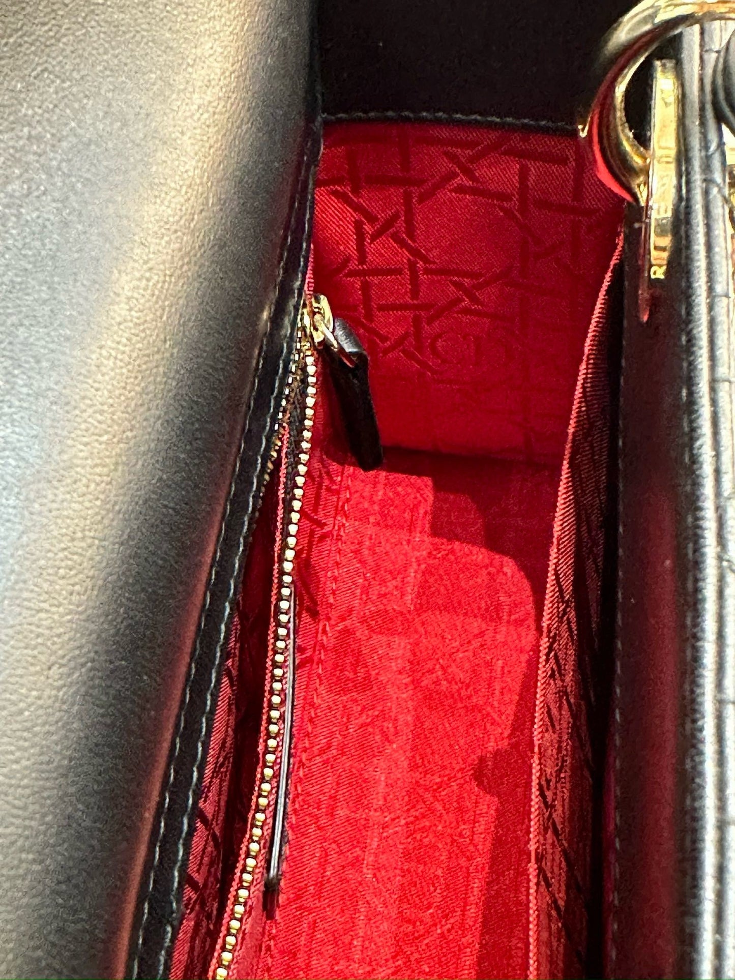 Christian Dior Small Cannage Lambskin My Lady Dior ABC Bag Black GHW