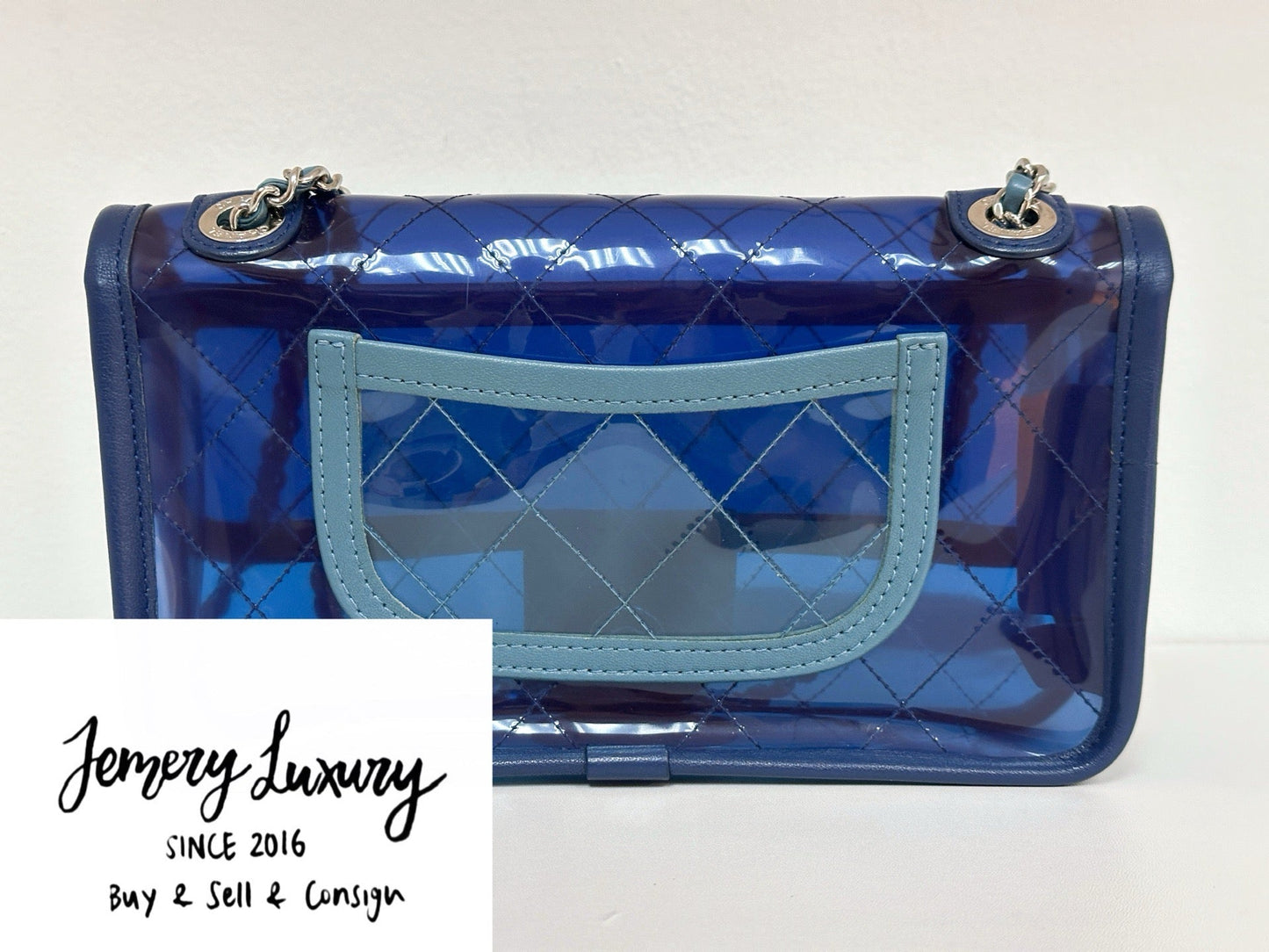 Chanel Blue Coco Splash PVC Small Flap Bag holo 2569