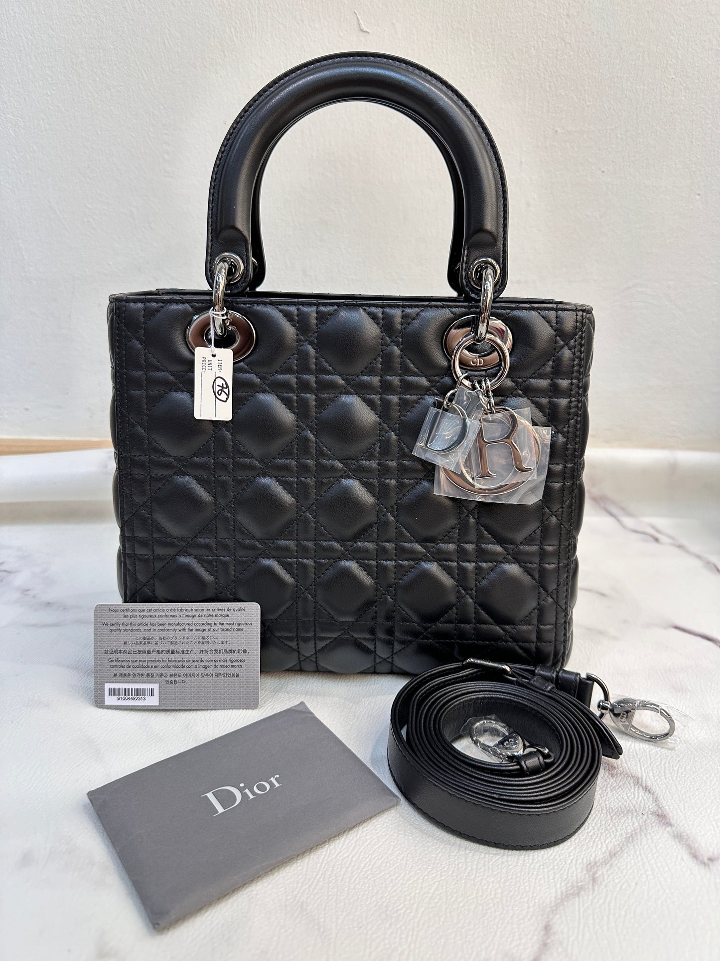 Medium Lady Dior Bag Black Gary Cannage Lambskin