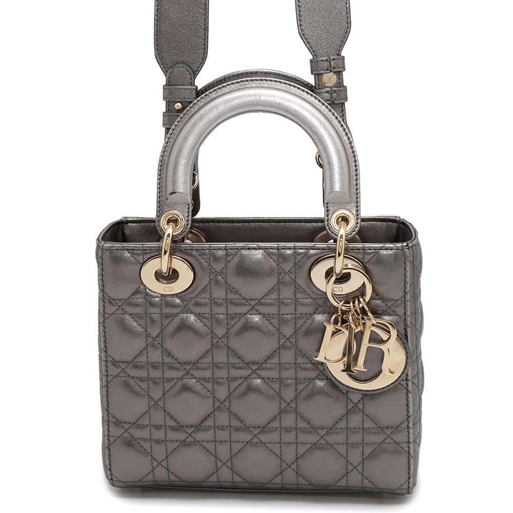 Dior Lady Dior MyABCDior GunMetalicM0538OWEC Leather Size Small