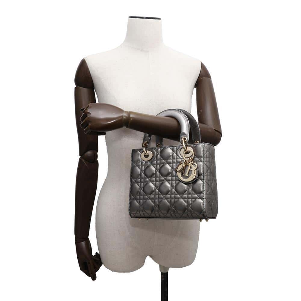 Dior Lady Dior MyABCDior GunMetalicM0538OWEC Leather Size Small