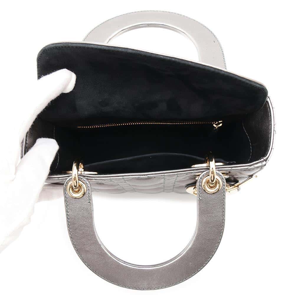 Dior Lady Dior MyABCDior GunMetalicM0538OWEC Leather Size Small