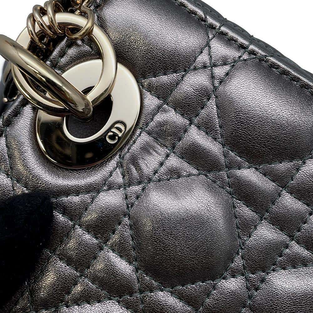 Dior Lady Dior MyABCDior GunMetalicM0538OWEC Leather Size Small