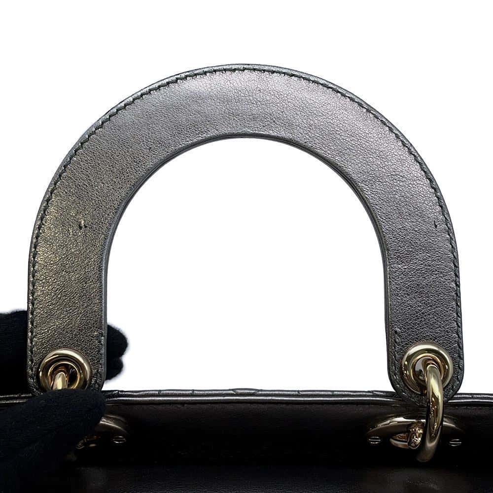 Dior Lady Dior MyABCDior GunMetalicM0538OWEC Leather Size Small