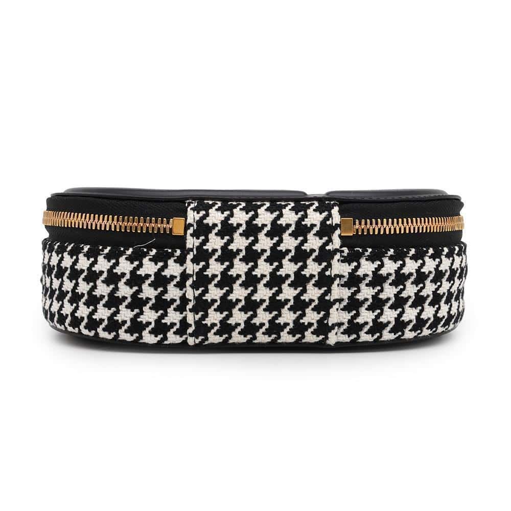 Dior Signature Oval Camera Bag White/BlackS2201UZMF_M911 Canvas Calf Leather