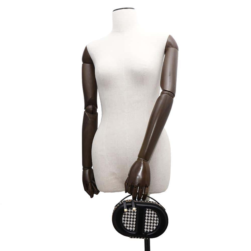 Dior Signature Oval Camera Bag White/BlackS2201UZMF_M911 Canvas Calf Leather