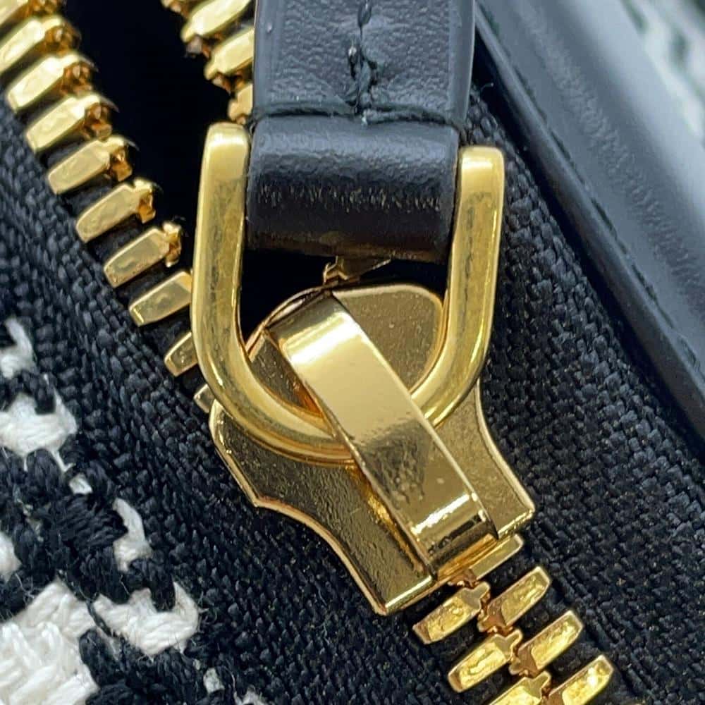 Dior Signature Oval Camera Bag White/BlackS2201UZMF_M911 Canvas Calf Leather