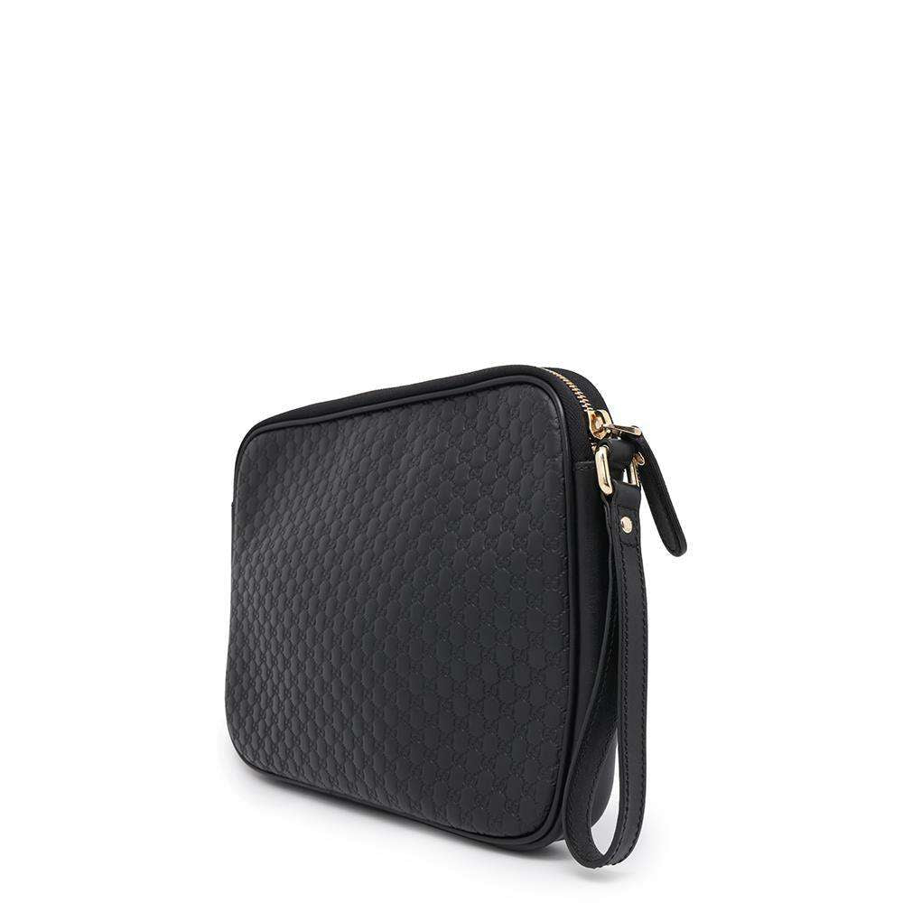 GUCCI Guccissima Clutch Bag Black607726 Leather