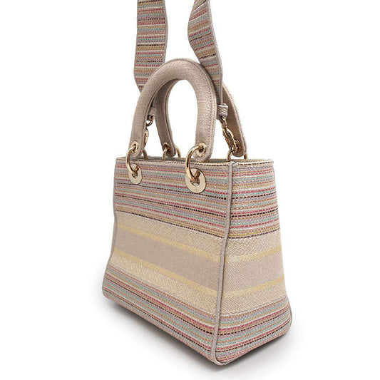 Dior Lady Delight Beige/Multicolor Canvas Size Medium