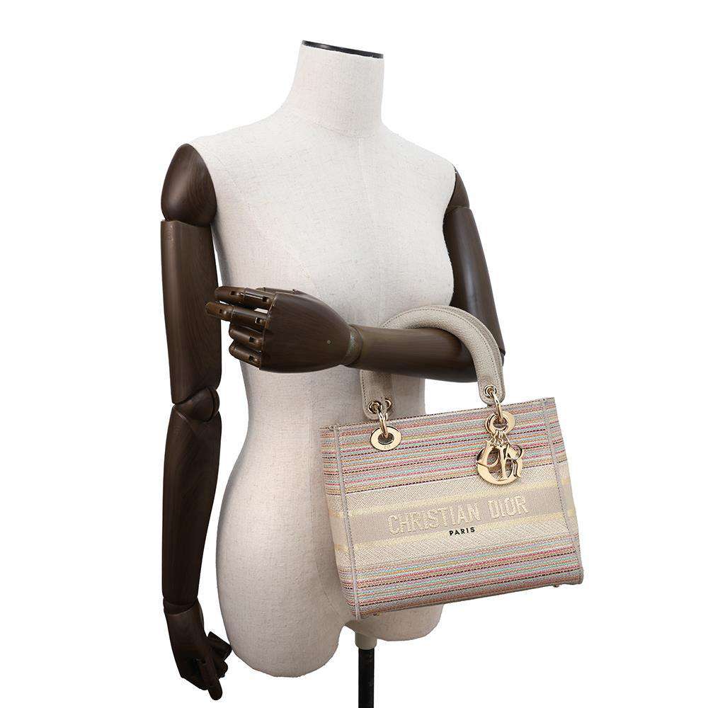 Dior Lady Delight Beige/Multicolor Canvas Size Medium