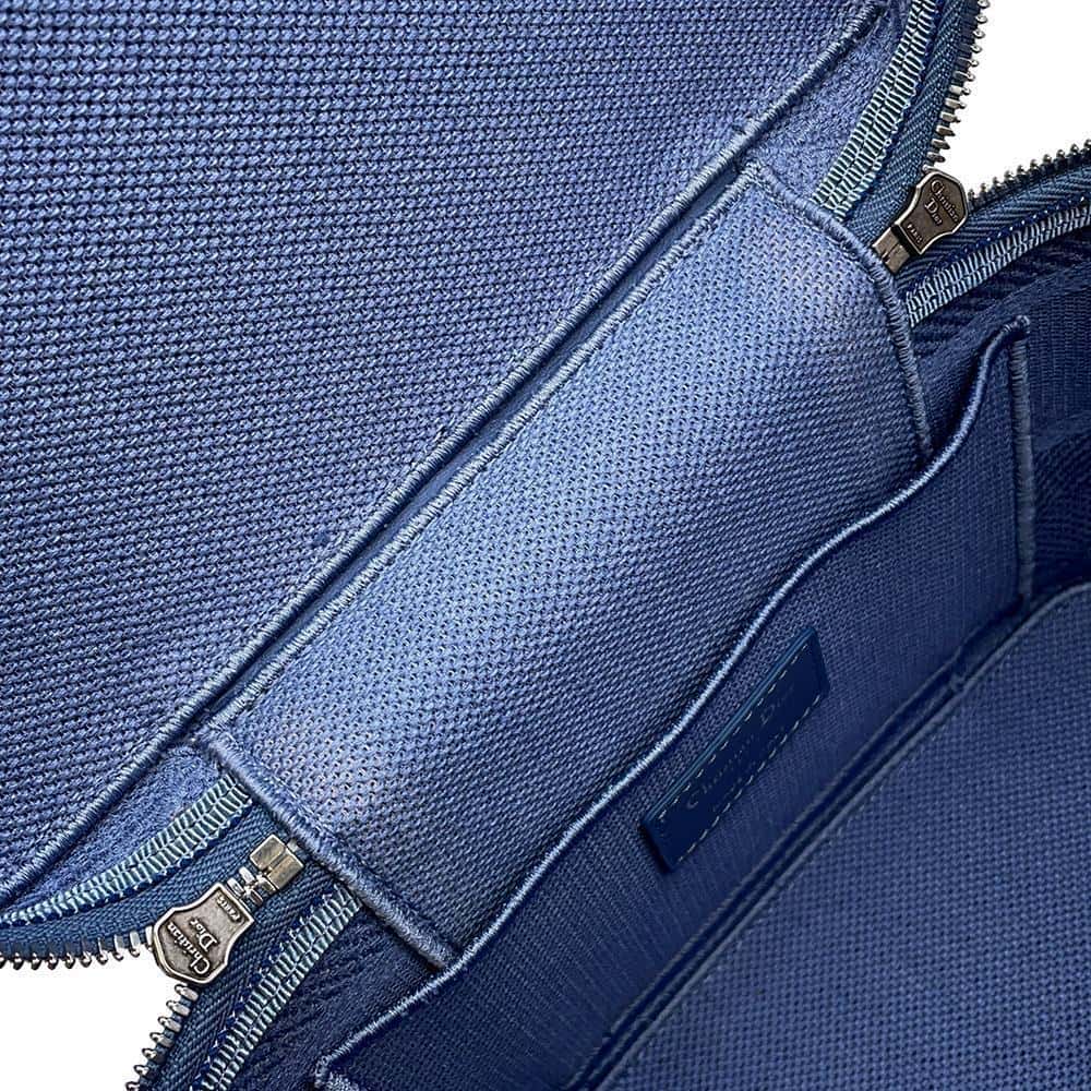 Dior Cannage Vanity Bag Light Blue Canvas