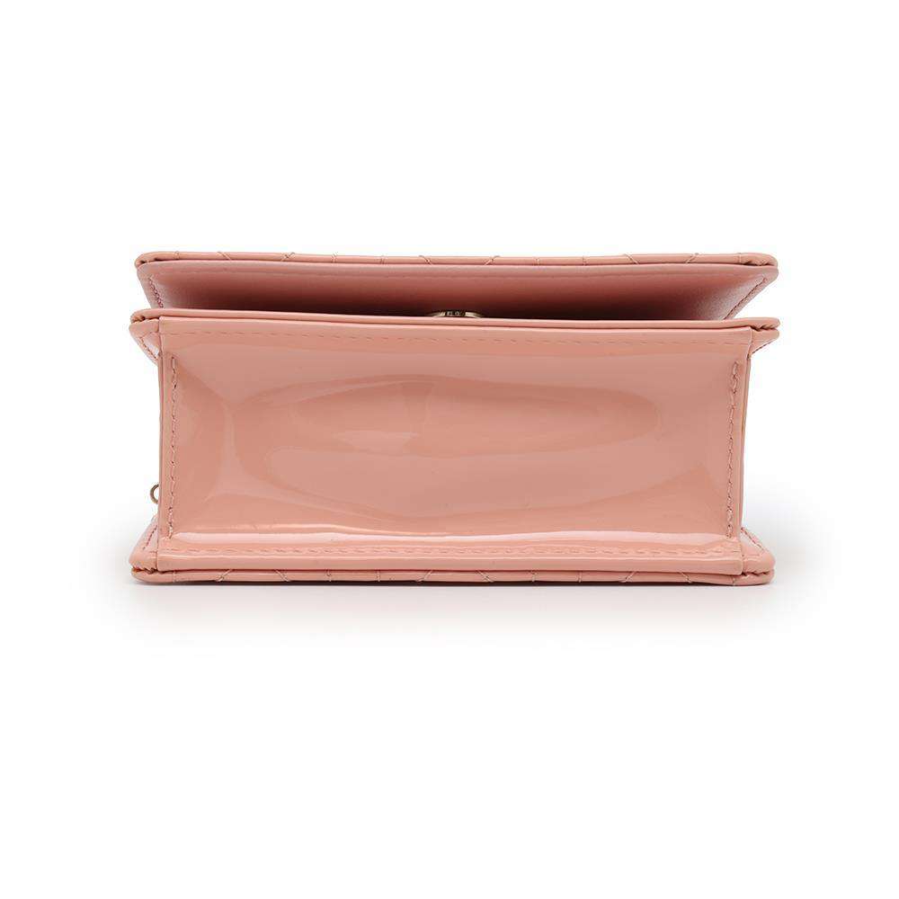 Dior Cannage ChainPouch Pink Patent Leather