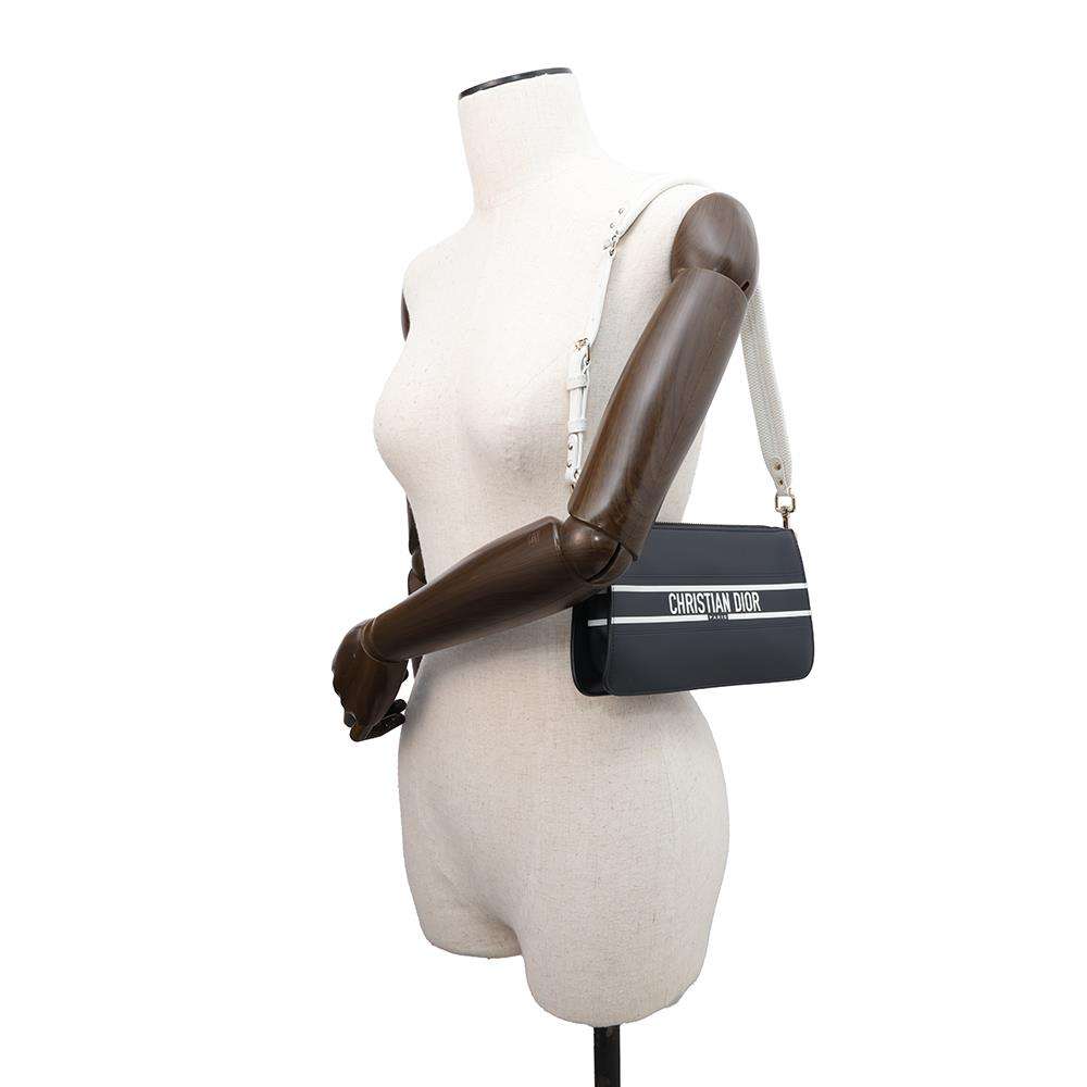 Dior Vibe Shoulder Bag Navy/White Leather