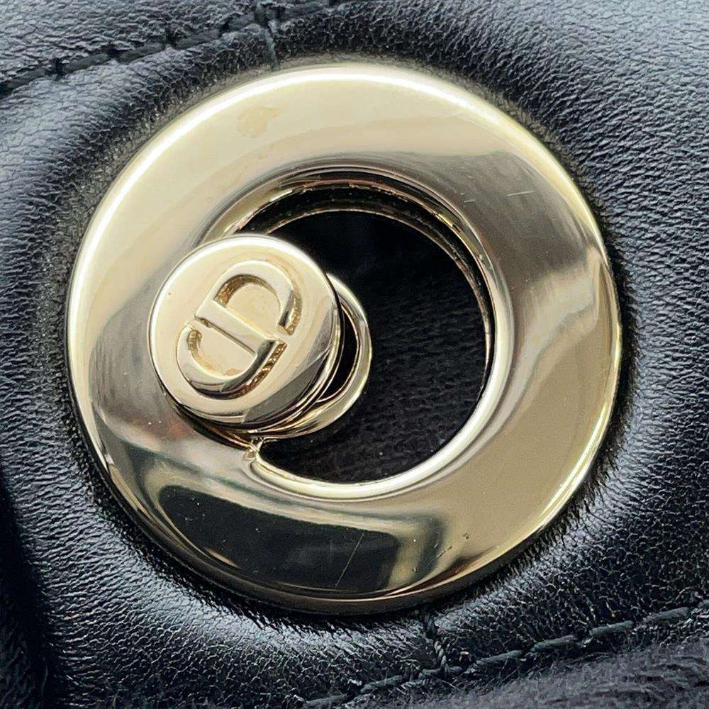 Dior ArchiCannage Essential ChainTote Bag Black Leather Size Small