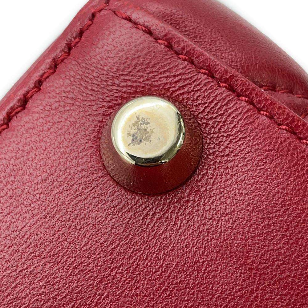 Dior Lady Dior 2WAY Handbag Red Lambskin Size Small