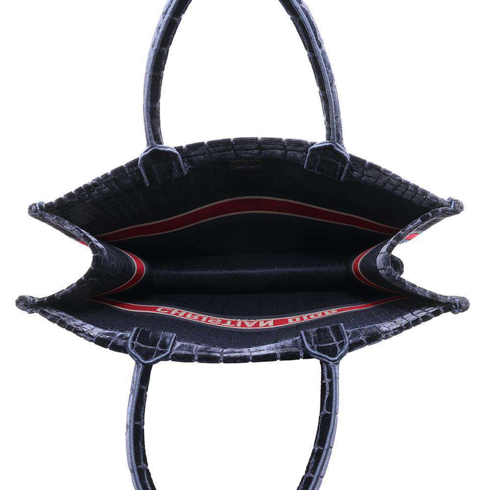 Dior Book tote Navy/RedM1286ZTGU Velvet Size Large