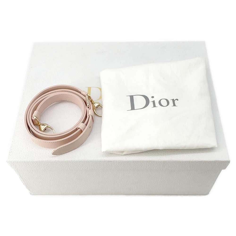 Dior Lady Dior 2WAY Handbag Pink Lambskin Size Medium