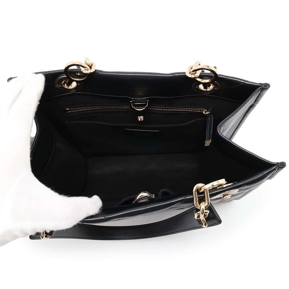 Dior Tote Bag Essential Archi Cannage BlackM8721OZVJ Leather