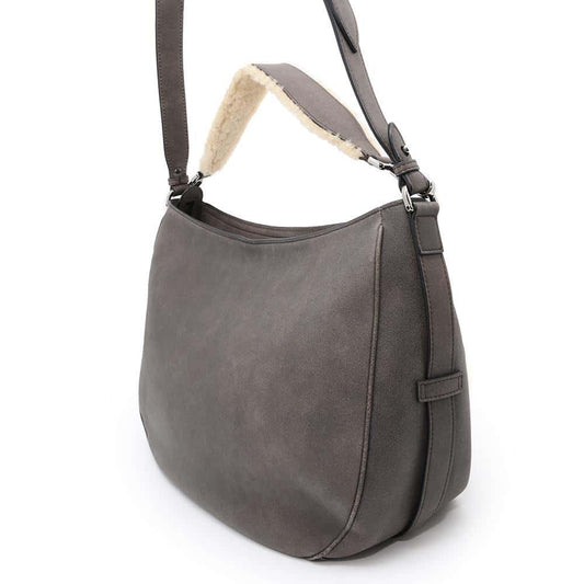 Dior Saddle 2WAY Shoulder Bag Gray Mouton Leather