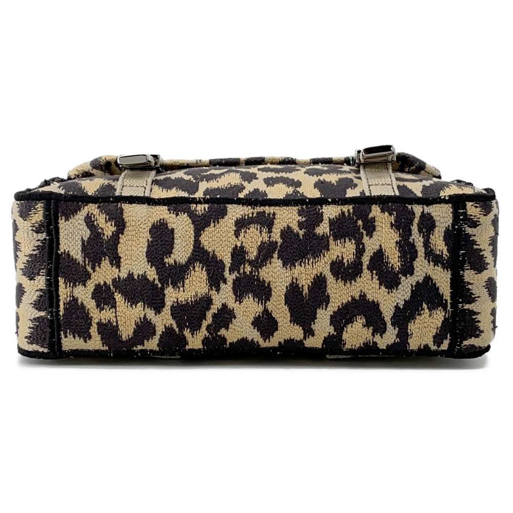 Dior Embroidery Shoulder Bag Brown Canvas