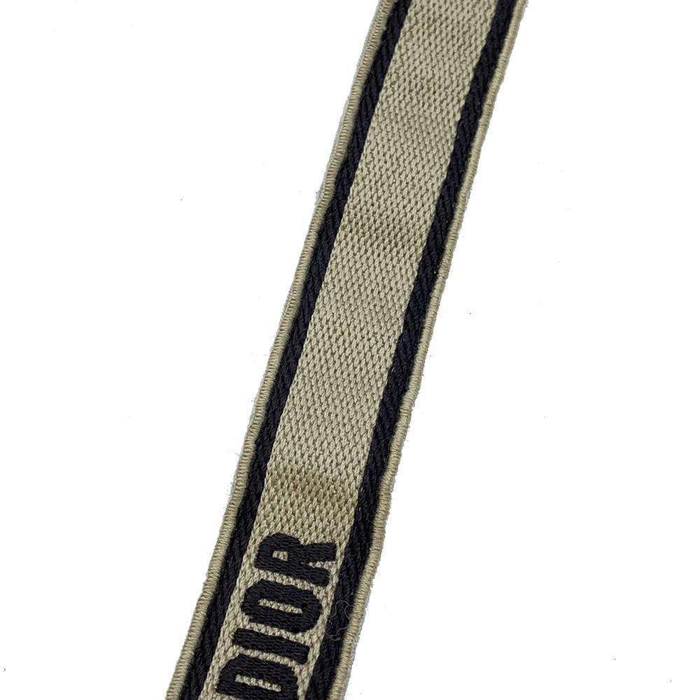 Dior Embroidery Shoulder Bag Brown Canvas