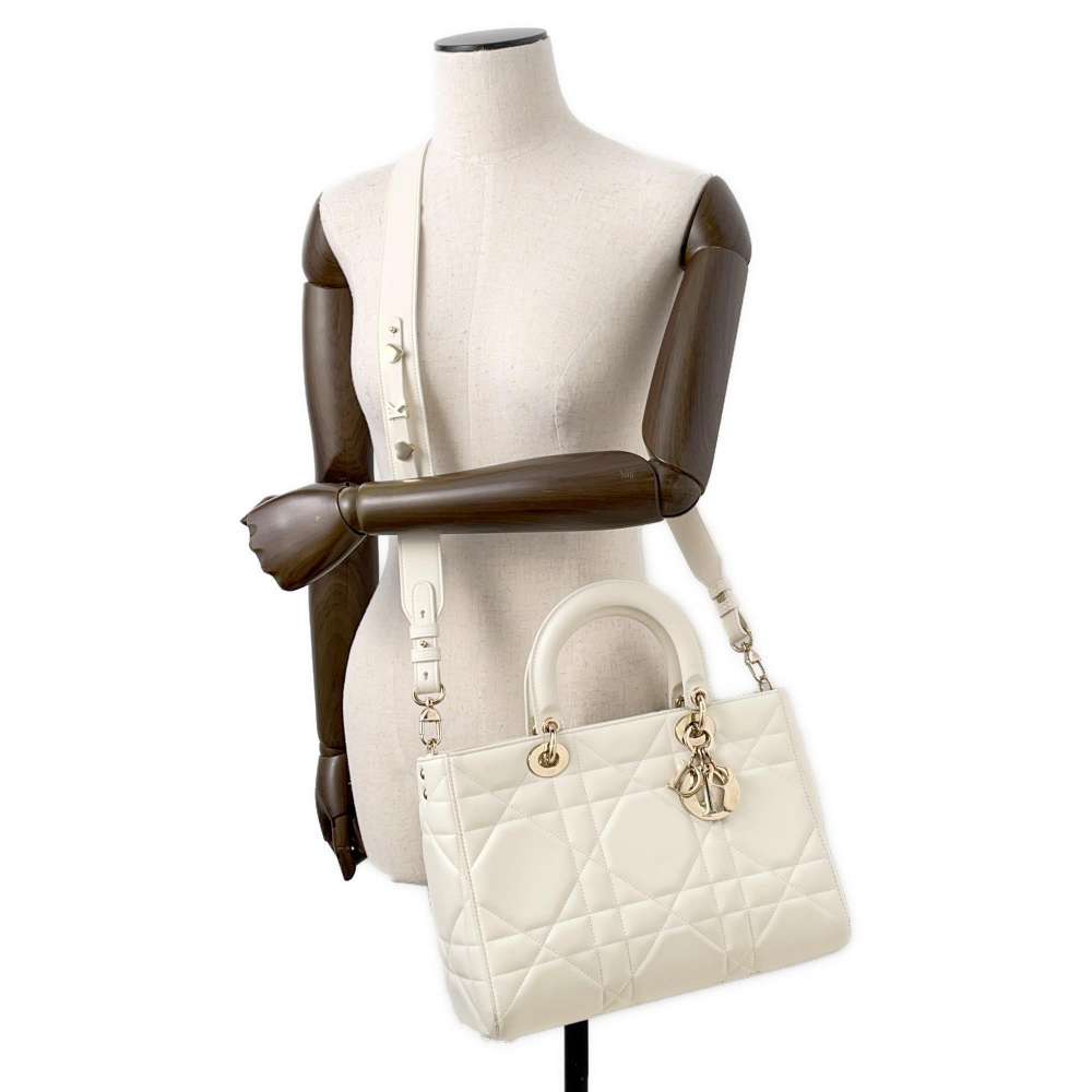 Dior Lady D-sire 2wayBag WhiteM1151OHOW_M030 Leather