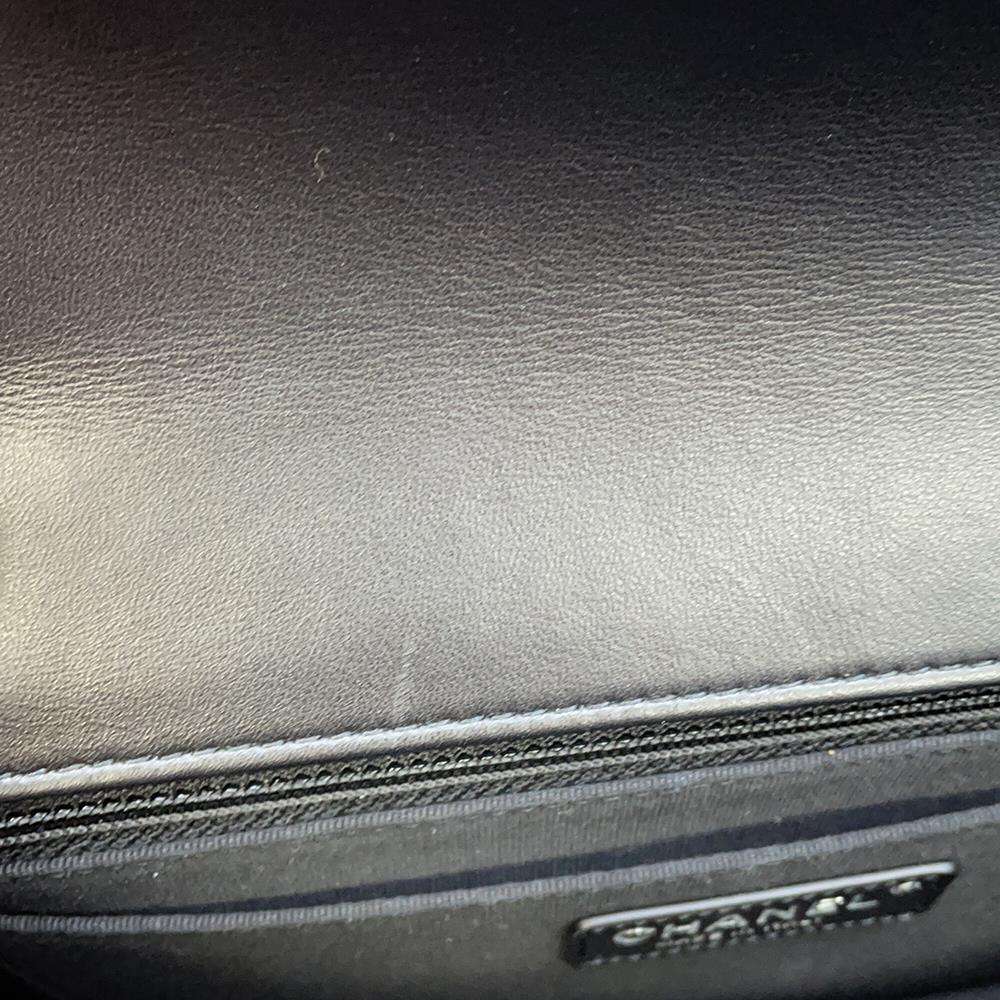 CHANEL Matelasse Flap Bag BlackAS4051 Shiny Calf Leather Size 27