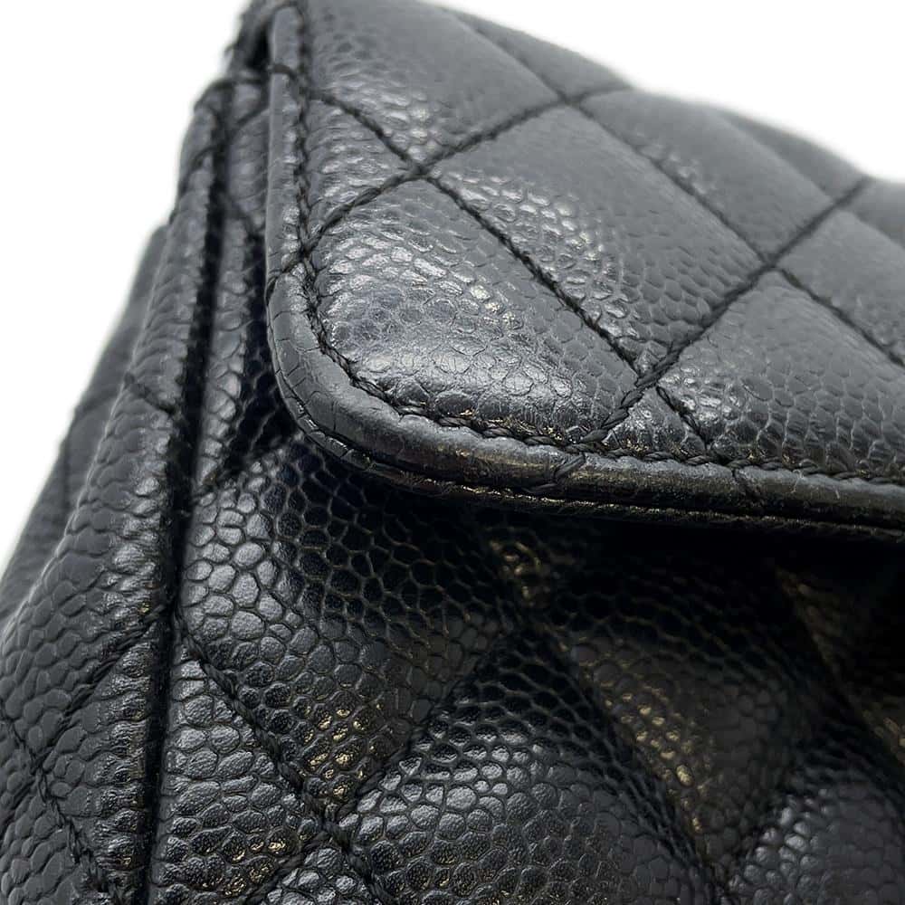 CHANEL Matelasse ChainShoulder Black Caviar Leather