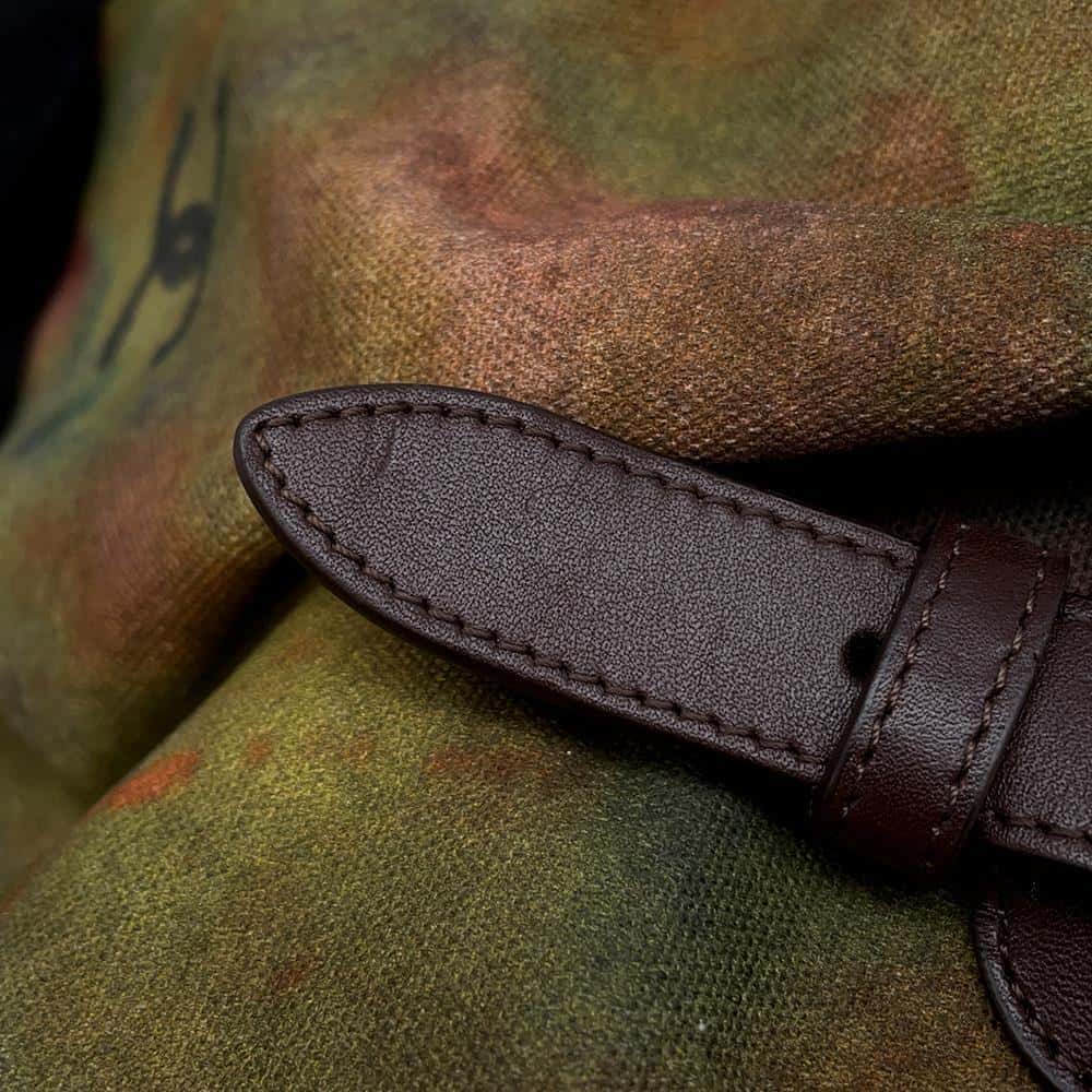 CHANEL Embroidery Graffiti Bag Khaki/BrownA92791 Canvas Leather