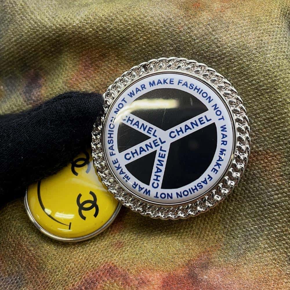 CHANEL Embroidery Graffiti Bag Khaki/BrownA92791 Canvas Leather