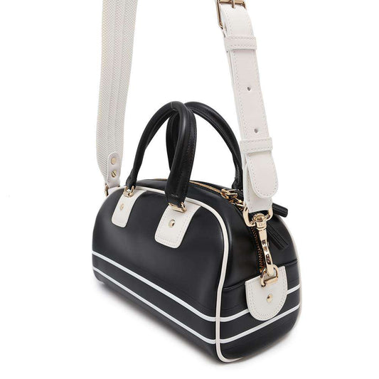 Dior Vibe Classic Bowling Bag 2wayBag Black/WhiteM620900BR Calf Leather Rubber Size Small