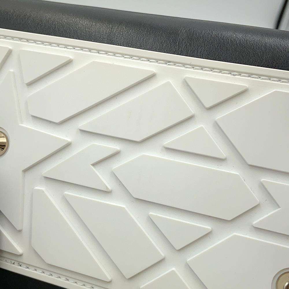 Dior Vibe Classic Bowling Bag 2wayBag Black/WhiteM620900BR Calf Leather Rubber Size Small