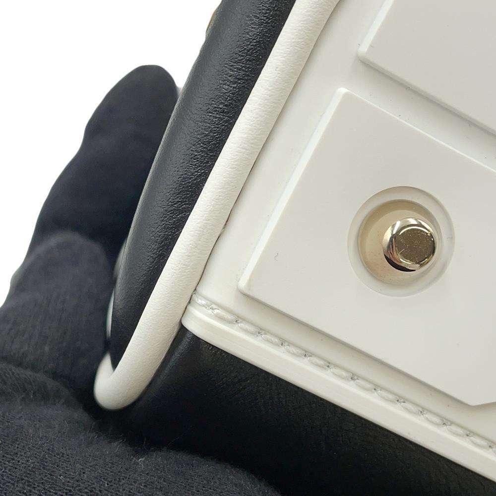 Dior Vibe Classic Bowling Bag 2wayBag Black/WhiteM620900BR Calf Leather Rubber Size Small