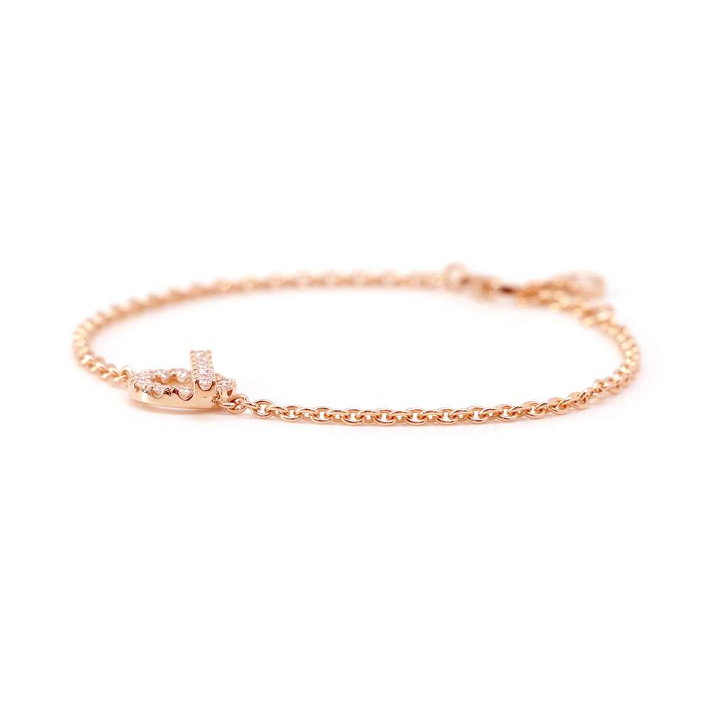 HERMES Bracelet《Finesse》 Size ST 18K Pink Gold