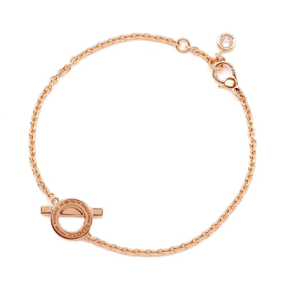 HERMES Bracelet《Finesse》 Size ST 18K Pink Gold